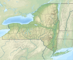 Location of the pond in the state of New York, USA.