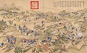 Batalla de Khurungui, 1758. El general Zhao Hui derrota les forces jungars al Mont Khurungui (a prop d' Almaty, Kazakhstan).