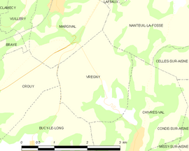 Mapa obce Vregny