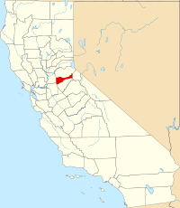 Map of Kalifornija highlighting Amador County