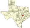 State map highlighting Burleson County