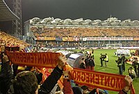 Football fans at Podgorica City Stadium