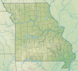 Location of the reservoir in Missouri, USA.