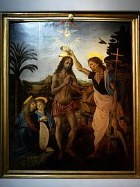 Андреа дель Верроккьо и Леонардо да Винчи. Крещение Христа.