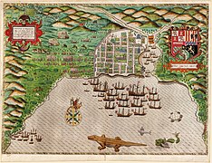 La flota deFrancis Drakedavant deSant Diumengeel 1585.