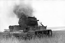 טנק סובייטי לאחר פגיעה