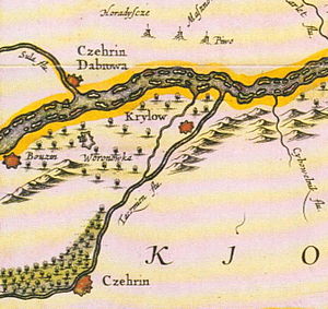 Чигирин на карте Киевского воеводства, Ян Янссон, 1663