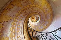 Helical stairway seen from below; Melk Abbey, Austria