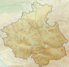 Mapa konturowa Republiki Ałtaju, na dole znajduje się punkt z opisem „źródło”, natomiast blisko górnej krawiędzi po lewej znajduje się punkt z opisem „ujście”