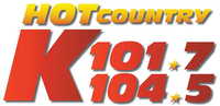 Logo from the K101.7 Geneva and 104.5 Canandaigua country format