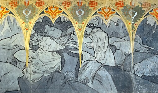 Bosnia and Herzegovina pavilion murals by Alfons Mucha (1900), now in Petit Palais