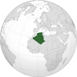 阿尔及利亚的位置（绿色）