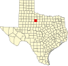 State map highlighting Haskell County