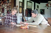 Ronald och Nancy Reagan på "Rancho del Cielo" i Kalifornien, 1988