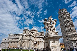 Torre inclinada de Pisa e catedral de Pisa