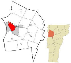 Location in Chittenden County, Vermont