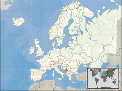 Location of ಮಾಂಟೆನೆಗ್ರೊ (orange) in Europe (white)  –  [Legend]