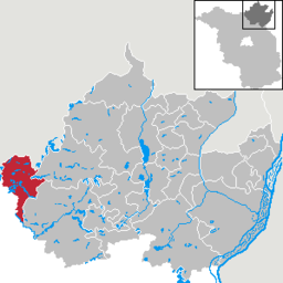 Läget för staden Lychen i Landkreis Uckermark