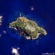 Foto de satélite da illa Pitcairn
