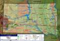 Mapa topográfico de Dakota del Sur