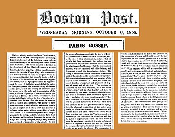 Boston Post (Boston) du 6 octobre 1858.