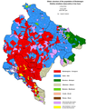 Ethnic structure of Montenegro by settlements 2003