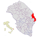 Collocatio finium municipii in Provincia Lupiensi.