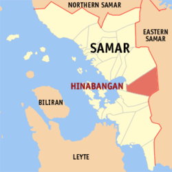 Mapa de Samar con Hinabangan resaltado