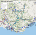 Mapa sieci kolei regionalnej TER Provence-Alpes-Côte d’Azur