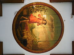 Peinture du plafond : le Bon Pasteur.