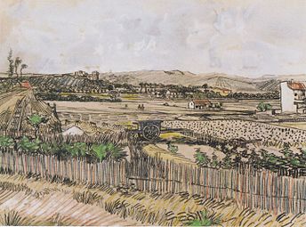 «Урожай в Провансе, и Монмажур» (1888), Гарвардский художественный музей