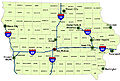 Image 23Iowa's major interstates, larger cities, and counties (from Iowa)