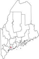 Location of Topsham, Maine