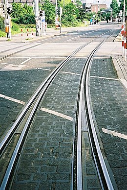 foto spoorwegwissel voor tram