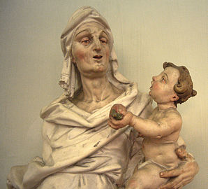 Sainte Anne Trinitaire (1750), détail, Stadtmuseum, Überlingen.