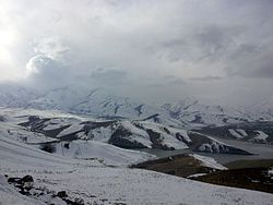 Snow-covered peaks in Silvaneh