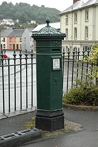 Disused green Penfold PB8/1 outside Brecon Museum, Wales.