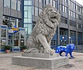 Lion statue in front of BayernLB head office in Munich, 2009