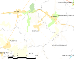 Poziția localității Montvicq