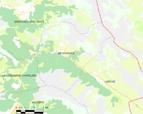 Poziția localității Meyronnes