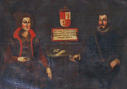 Беатриса Савойская и Мануэль Кастильский на изображении XVII века.