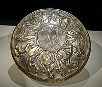 Shallow bowl, probably from Afghanistan (said to have been discovered in northwestern India), Sasanian period, 5th-7th century CE.