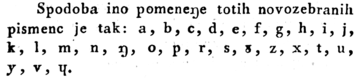 L’alphabet slovène de Dajnko.