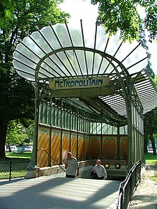 Hector Guimard's original Art Nouveau entrance of the Paris Métro at Porte Dauphine