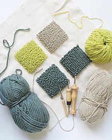 Варианты петель ковровой вышивки с помощью разных ковровых игл