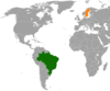 Location map for Brazil and Sweden.