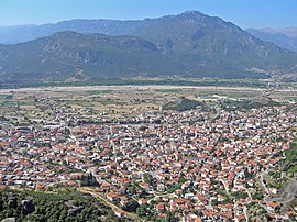 The town of Kalabaka as seen from Meteora.