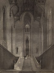 Interior de Fonthill Abbey en 1823.