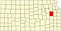 Map of Kanzas highlighting Osage County