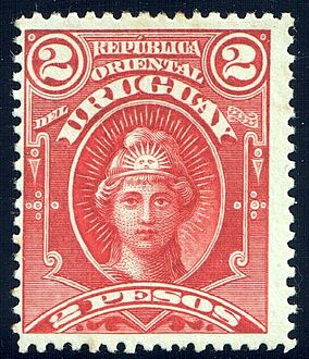 «República Oriental del Uruguay» («Восточная Республика Уругвай»): 2 песо, 1894 (Sc #106)